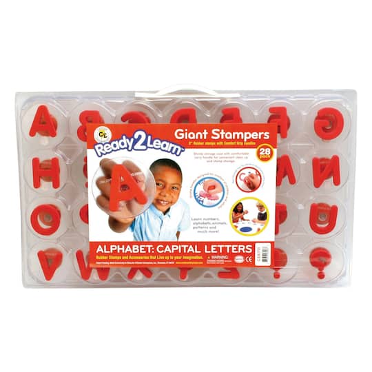 Ready2Learn™ Uppercase Alphabet Letters Giant Stampers, 28ct. By Center Enterprises in Cherry Red | 3" | Michaels®